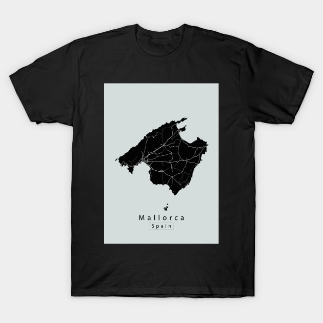 Mallorca Spain Island Map dark T-Shirt by Robin-Niemczyk